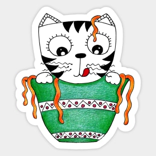 Yuna the Noodle Cat | A Delicious Dive Sticker